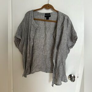 Tahari Gray Button Down Shirt